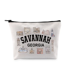 G2TUP Savannah Georgia Lover Gift Savannah Georgia Makeup Bag Savannah Georgia Travel Cosmetic Bag Trip Souvenir Gift (Savannah Georgia MB)