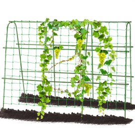 FOLLOOK Outdoor Trellis for Climbing Plants Arch Tunnel U-Frame Trellis with Plant Support Clips for Grape Zucchini Plant Metal Tall, Green, MWM-11-U-120x160-GREEN