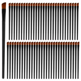 60Pcs Angled Eyebrow Brushes, Brow Brushes for Eyebrows, Can be Used for Eyebrows, Concealer, Eye Shadow, to Enhance the Beauty Experience, Suitable for Ladies and Girls (3.74inch, Black)
