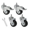 3" Swivel Caster Wheels with Brake – Heavy-Duty Rubber Grill