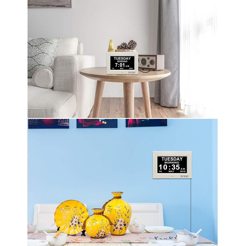 Dementia Clocks 7 Inches Calendar, Day Date Clock with Large