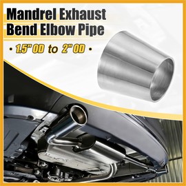 Partuto Car Mandrel Exhaust Bend Elbow Pipe 304 Stainless Steel Concentric Reducer 1.5" OD to 2" OD 1pcs Replacement