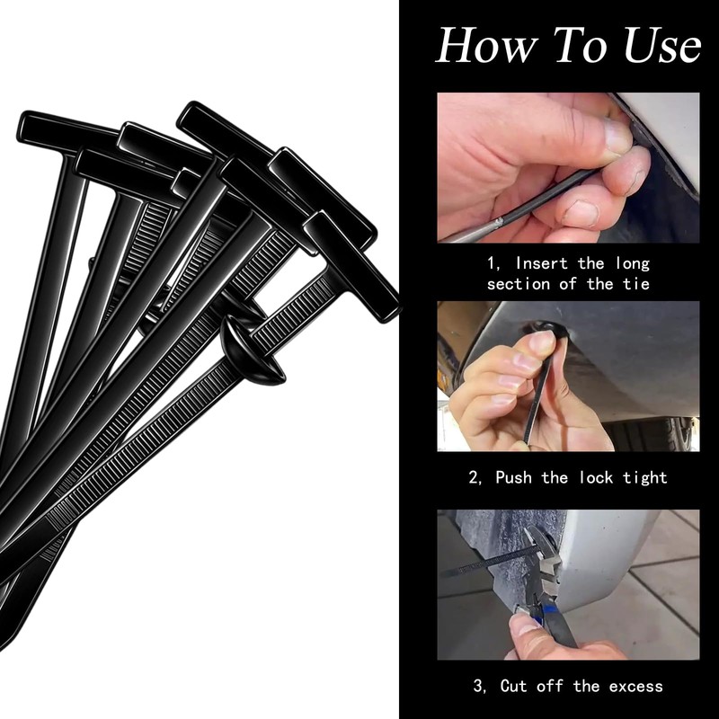 Pack of 200 Reusable Cable Ties, Quick Black Small, Nylon