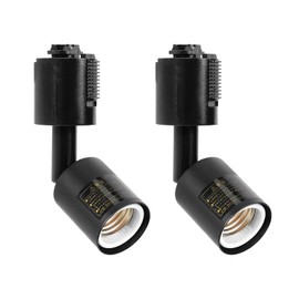 Pispoer Duct Rail Lights, E26 Base, No Bulb, Lighting Rail Lighting, Wiring Duct Rail Fixture, Adjustable Lighting Angle, Black, Set of 2