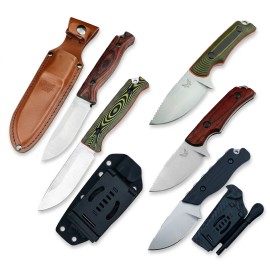 Straight BM 15002/15017 Wilderness Hunting Knife 9Cr13Mov Blade Wooden/G10 Handle Outdoor Knives Pocket EDC Tools-Customizablecolor: 15002-Green, blade length: 3.23in, blade width: 0.984in, type: Fixed Blade Knife