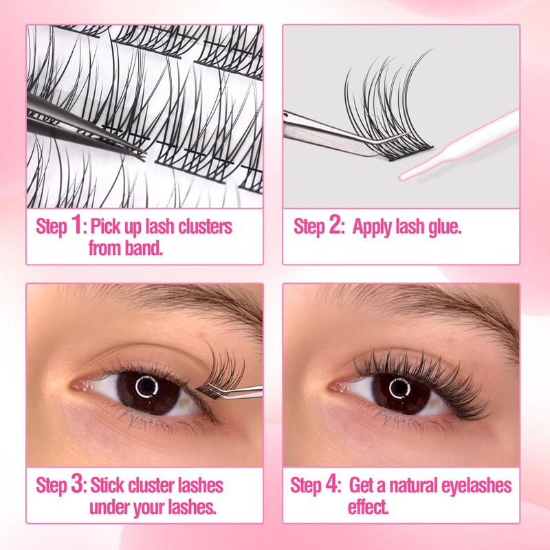 Natural Cluster Lashes Wispy CC Curl 9-11MM Mixed Lengths Eyelash
