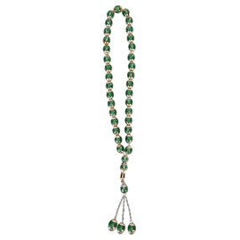 Prayer Beads Prayer Muslim Rosary Muslim Prayer Beads craft Ornaments Prayer Beads Round Rediing Words Rosary Worship Supplies Accessory (green)
