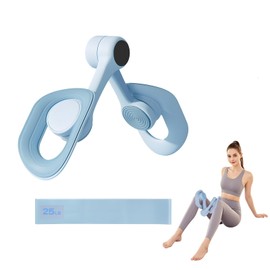 Kegel Pelvic Floor Trainer for Women - Anti-Slip & 360° Rotation Pelvic Floor Exercise Devices, Thigh Exerciser Kit with 25LB Resistance Band, Home Gym Equipment for Leg Strengthener (Blue)