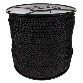 Rope and Cord All Purpose Diamond Braid Nylon Rope with Absorption and Stretch – Black (1/4 Inch by 10 ft)