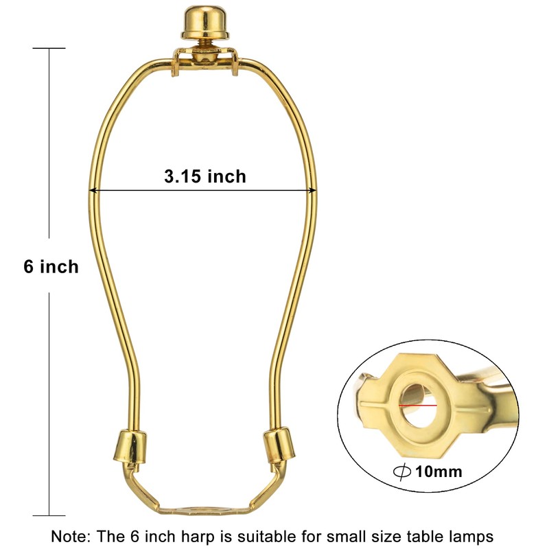 Lamp Harp 6 Inch, 2 Set Detachable LampShade Harp for