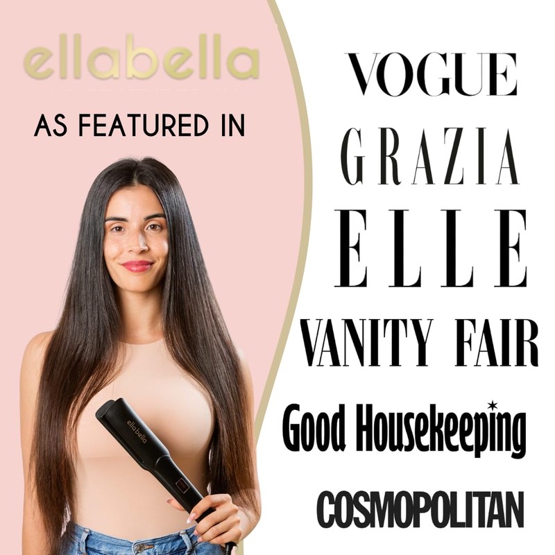 ELLA BELLA® Ceramic Flat Iron Hair Straightener • Professional Straightening