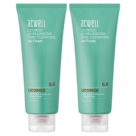 Acwell Licorice Water PH Balancing Pore Cleansing Gel Foam, 160ml, 2 pcs / 아크웰 감초수 피에이치 밸런싱 포어 클렌징 젤 폼, 160ml, 2개