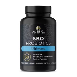 Ancient Nutrition SBO Probiotics Ultimate 50 Billion CFU 60 Caps Best by 3/2026+