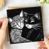 Beau Willows Black And White Cat Card - Happy Birthday