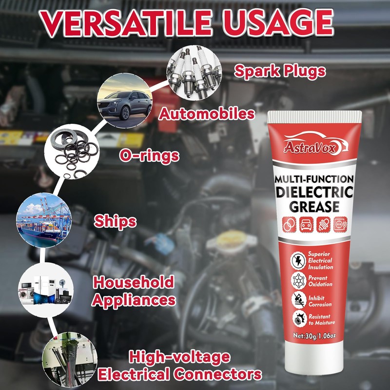 AstraVox Silicone Dielectric Grease for Electrical Connectors Automotive, Spark Plug