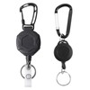 Pack of 2 Extendable Key Rings with 60 cm Retractable