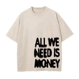 Weetiotio Mens Oversized Graphic Tees Streetwear Baggy Shirts Y2k Vintage Acid Wash Cotton Tshirt Harajuku Grunge Shirt Men(Apricot,M)