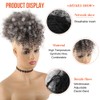 CINHOO Gray Ponytails Hair Extensions for Black Women,Afro Puff Drawstring