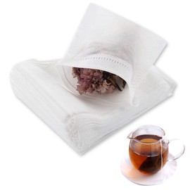 200 Pcs Disposable Tea Filter Bags Empty Cotton Drawstring Seal Filter Tea Bags for Loose Leaf Teal（3.54 x 2.75 inch） (200PCS)