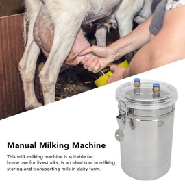 2L Goat Milking Machine, Portable Household Goat Milking Machine, Hand Vacuum Pump, Manual Pulse Bottle, Manual Operation, Goat Milk for Sheep Goats