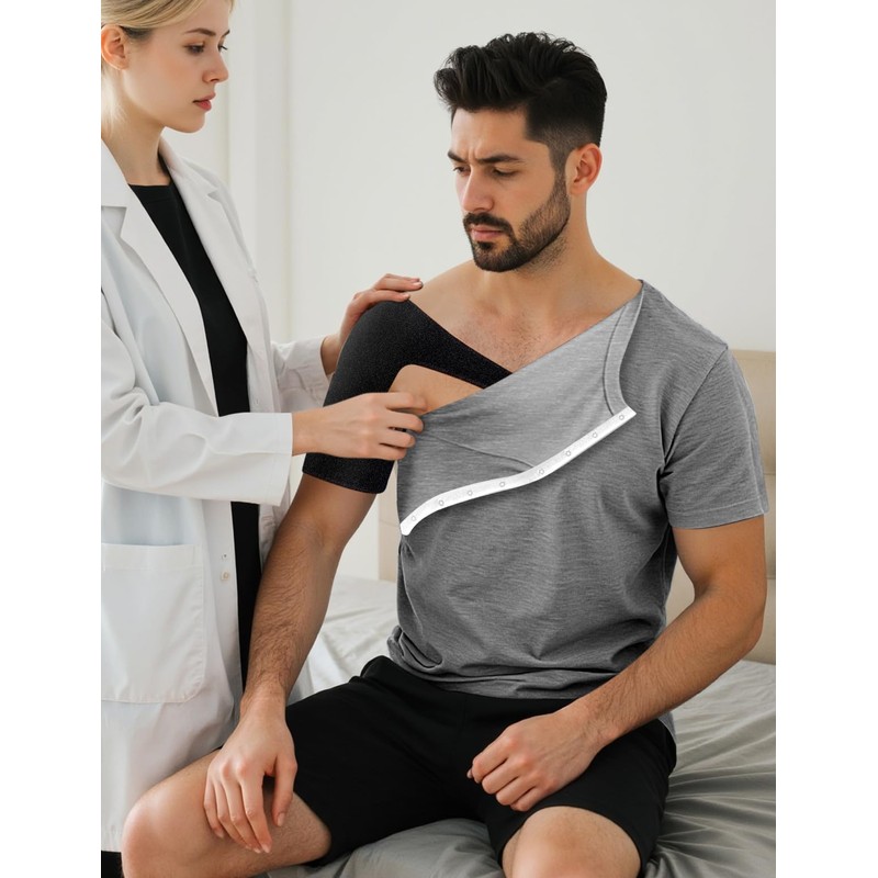 Shoulder Recovery Shirts Unisex-Post Shoulder of Short Sleeves with Hidden