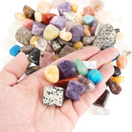 500 g Large Mixed Crystal Stones Tumbled Stones, Gemstone Set, Natural Crystal Stones Gemstones in Various Sizes/Crystal Healing Stones, Packed in a Gift Box