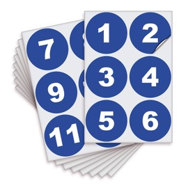 iSYFIX Blue Consecutive Number Stickers – 1 to 50, 4-inch, 1 Set – Vinyl Self Adhesive Premium Decal, Ideal for Inventory, Storage, Organizing, Boxes, Bins, Toolbox, Lockers & More, Indoor/Outdoor