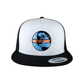 Global Trucker Classic Snapback Trucker Baseball Hat Black/White/Black