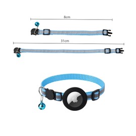 Dokpav 3 Pzs Airtag Collar para Gato Perro, Airtag Cat collar Holder, Collar para Gato con Airtag, GPS Cat Collar, Collar Reflectante con Timbre y Hebilla de Liberación de Seguridad, Negro, Rosa, Azul