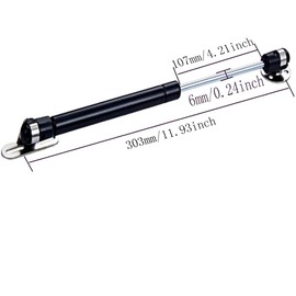 30N/6.8 lb Gas Strut Cabinet Hinge Safety Lift Support, Soft Open & Down Lid Support & Buffer Telescopic Cabinet Door Glue Head Gas Spring Supports 12 inch Length Black(2 Pcs)