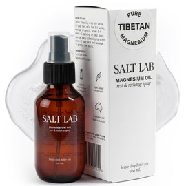 Salt Lab Magnesium Oil Spray, Gift for Relaxation, Topical Magnesium Spray for Adults, Non Sticky Formula, Supports Restful Sleep, Easy to Apply & Quick Drying, Fragrance Free (3.4 Fl Oz (Pack of 1))