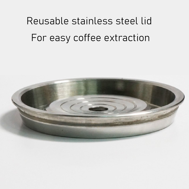 Reusable Coffee Capsule with Lid Scoop Brush Smooth Surface Stainless