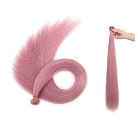 SutouriiByuutii 24IN*40IN Straight Synthetic Hair weft extensions hair pieces DIY Wig Ombre Colorful Cosplay Wig Making, 2PCS (Dark Pink)