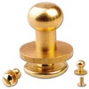 15 Sets Button Stud Screws 6MM Brass-Glossy (gold-coloured)