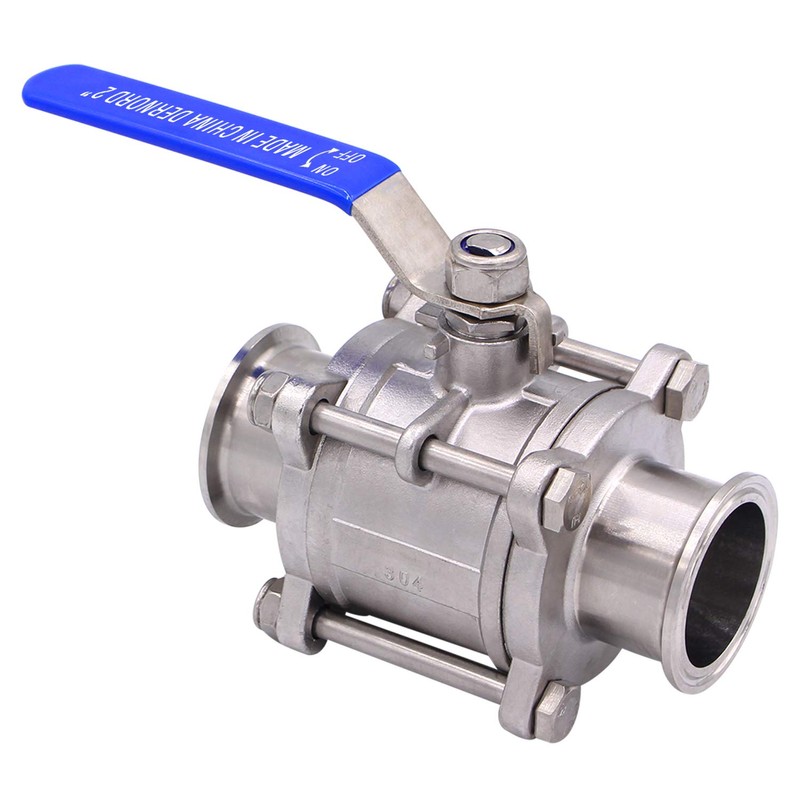 DERNORD 2" Sanitary Ball Valve Fits 2" Tri-Clamp Clover Stainless