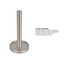Ivilon Paper Towel Roll Stand - Steady and Easy Tear - Fits All Paper Towel Rolls - Brushed Nickel