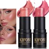 LSxia 2 Pcs Cream Blush Sticks - Natural & Matte,