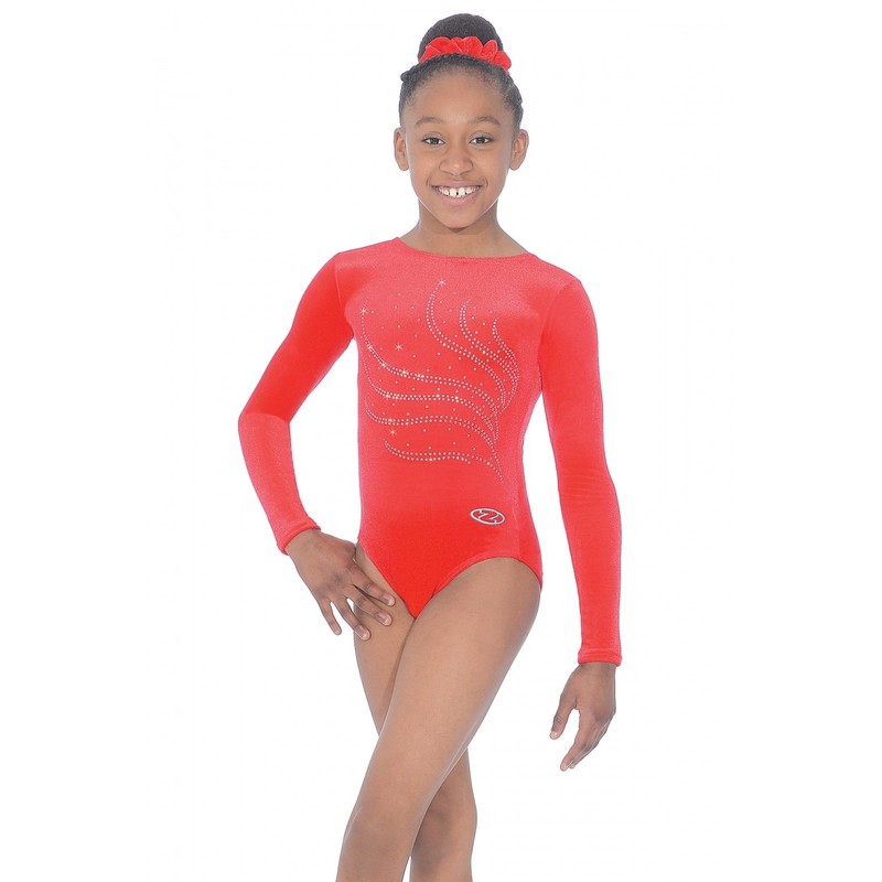 The Zone Tiara Crystal Motif Long Sleeved Gymnastics Leotard 30