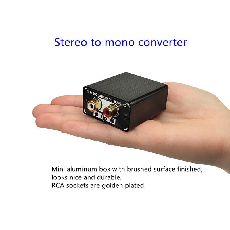 SPRODIO Single Stereo to Dual Mono Audio Converter Mono Out，RCA