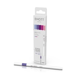 uni-ball Emott Uni Mitsubishi Pencil - 5 Floral Felt Tip Pens - for Writing, Drawing, Drawing, Drawing with Style - Fine Tip 0.4mm - Purple, Purple, Candy Pink, Hot Pink, Navy Blue