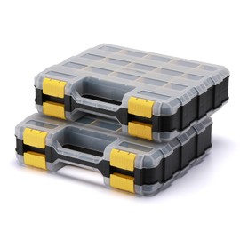 Mayouko Double Side Tools Organizer, Customizable Removable Plastic Dividers, Hardware Box Storage, Excellent for Screws,Nuts,Small Parts, 34-Compartment,2 PCS Set