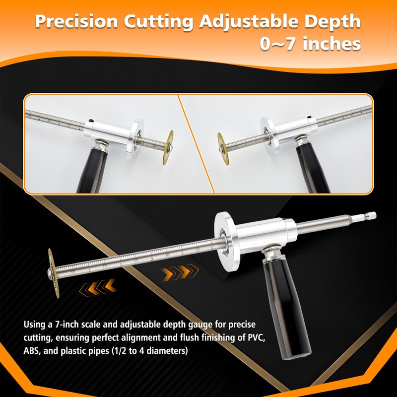 ZJFLNZYC Internal/Inside PVC-ABS Pipe Cutter Tool for Drill,with Handle and