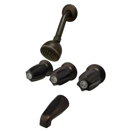 Trim Kit for 3-handle Shower Valve, Fit Price Pfister Compression Stem Shower, Oil Rubbed Bronze Finish -By Plumb USA
