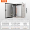 Steel Electrical Box, 20"x 16"x 8", 304 Stainless Steel Electrical