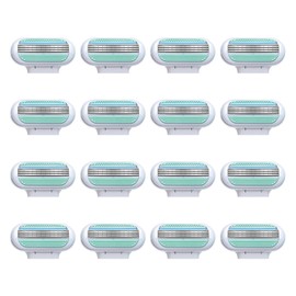 16 Stück Premium Ersatzklingen für Damenrasierer, 3-lagige Ersatzklingen, mit feuchtigkeitsspendendem Skin Cushion-Streifen, kompatibel mit Venus Extra Smooth Rasierer, tiefe und komfortable Rasur