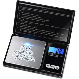 Weigh Gram Scale Digital Pocket Scale Food Kitchen Scale Jewelry Scale,Medical Weighing Scales Small Scale with LCD Display,Tare Function,Suitable for Coins,Powder,Herbs,Spices (500Gram/0.01g)