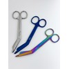 Sandbros 3 x Bandage Scissors Stainless Steel Silver-Ranbow- Blue Set