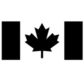 Canada Flag Canadia Black Sticker Decal Maple Leaf Drapeau Black Sticker Decal