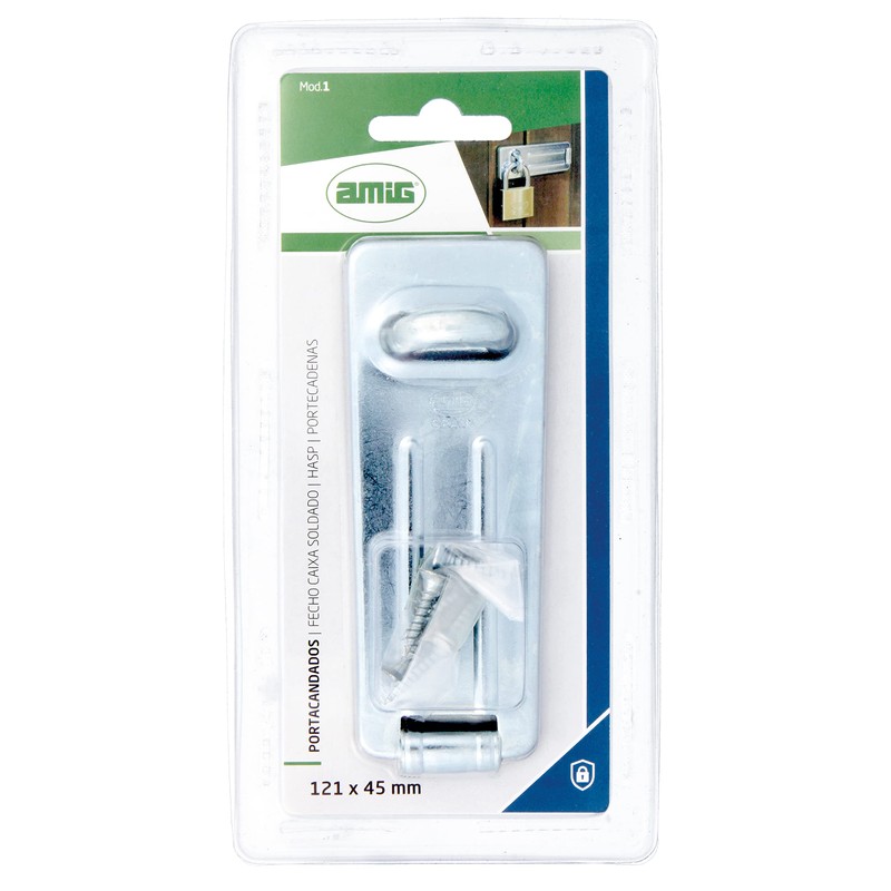 amig - Mod.1 Steel and Zinc Plated Padlock Holder/118.5x45mm/Heavy Duty