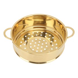 Food Steamer Basket, Stainless Steel Steamer Grid with Double Handle Bun Steamer Rack for Pressure Cooker, Steaming Colander Kitchen Cookware (Gold)